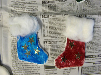 Some of the Xmas Clay Magnets made during my drop-in art workshop!